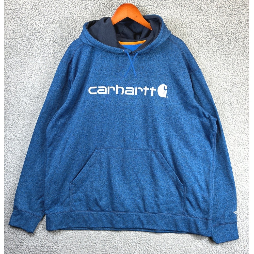 Carhartt Force Extremes Hoodie Sweatshirt Mens 3XL Blue Workwear Graphic NWT